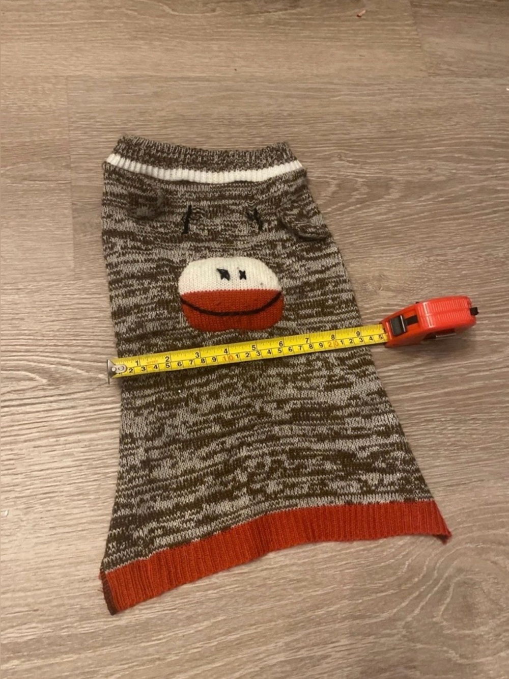 Sock monkey dog sweater